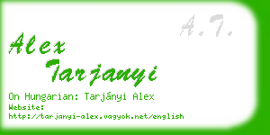 alex tarjanyi business card